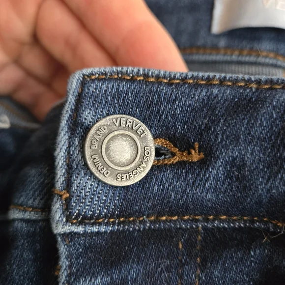 Vervet Blue 30W 34L High Rise Dark Blue Flare Jeans - Picture 6 of 11